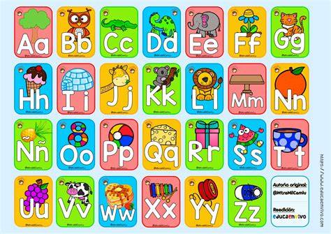 Abecedario infantil con letras mayúsculas minúsculas