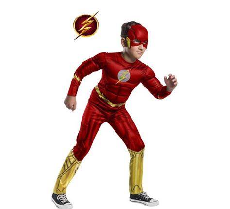 Disfraz infantil de Flash rojo y dorado