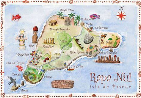 mapa de atractivos de Rapa Nui