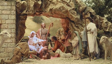 Pesebre de Jesús y pastores en Belén
