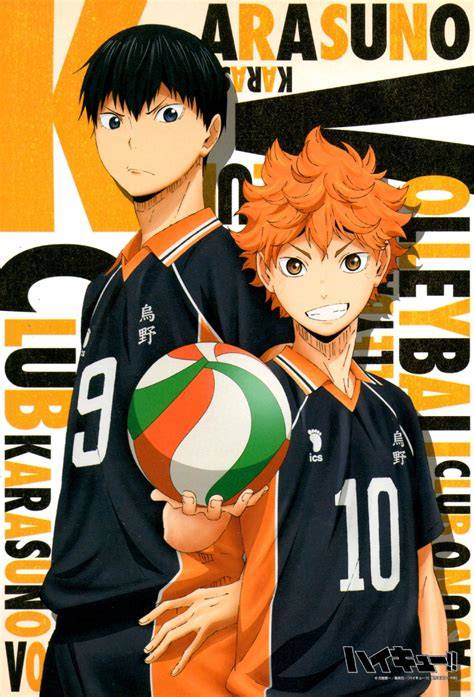 Hinata y Kageyama jugando voleibol