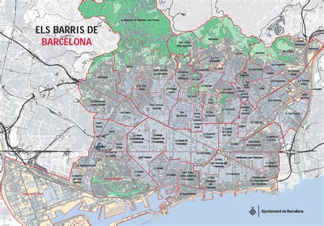 Mapa de hoteles y barrios de Barcelona
