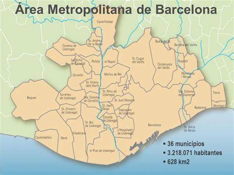 Mapa de Barcelona y área metropolitana
