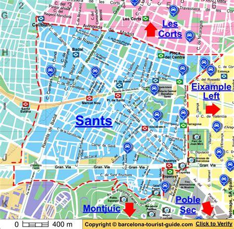Mapa de alojamientos en Barcelona Sants