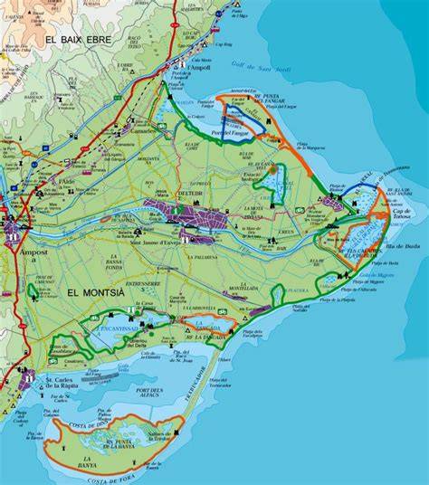 Mapa Barcelona Delta del Ebro distancia