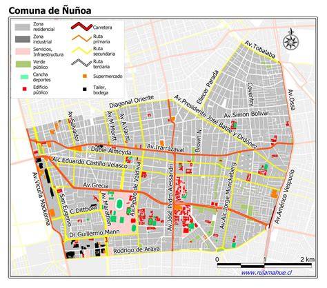 Mapa de Olarra y Ñuñoa
