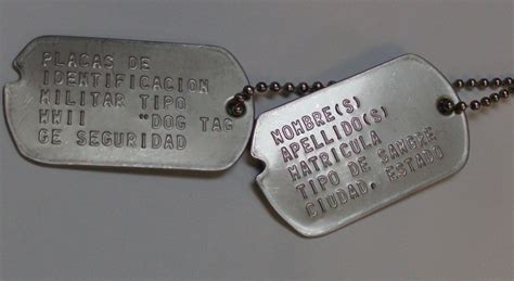 Placa de identificación militar de la Segunda Guerra Mundial