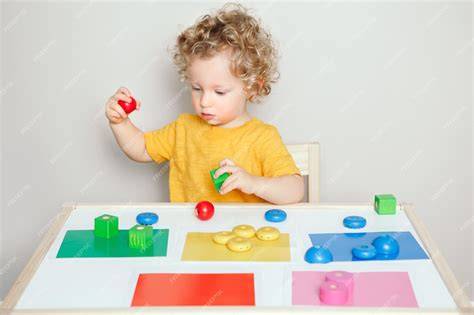 niños clasificando objetos por textura