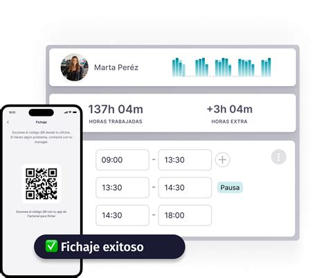 datos registrados en sistema de fichaje laboral