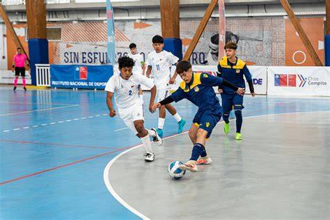partido de futsal escolar en Chile