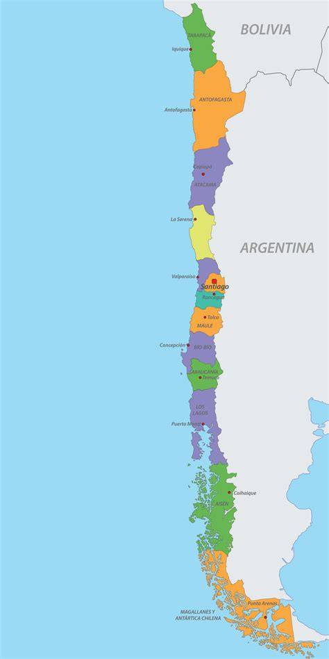 mapa de Chile y sedes de futsal escolar