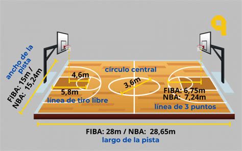 Medidas oficiales cancha baloncesto FIBA