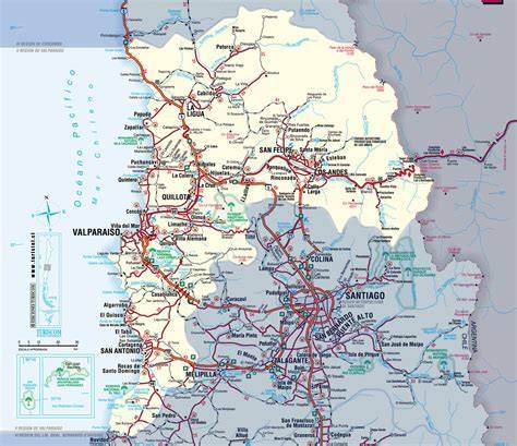 Mapa de Rinconada en la Región de Valparaíso