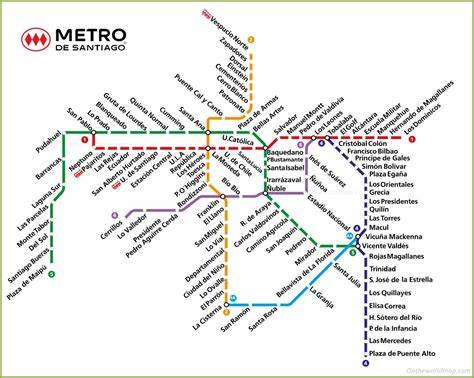 Mapa del Metro de Santiago con líneas y estaciones