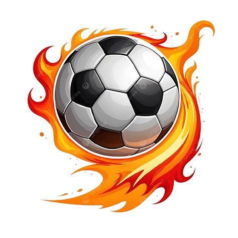 balón de fútbol rodeado de llamas