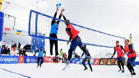 partido de snow volleyball sobre nieve