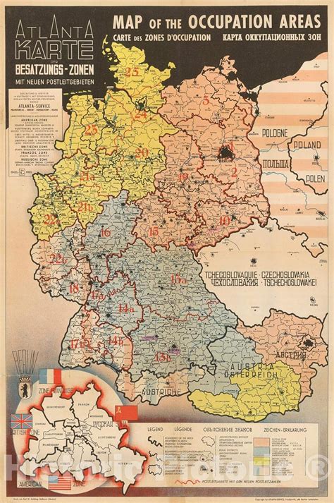 Mapa de las zonas de ocupación de Alemania