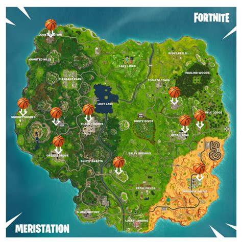 Mapa de aros de baloncesto de Fortnite