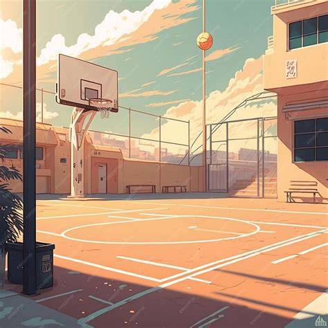 Equipo de baloncesto anime en cancha