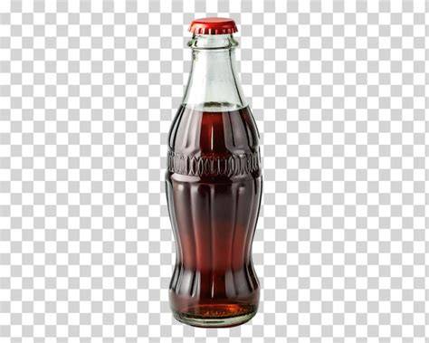 Botella de Coca-Cola de vidrio sobre fondo transparente