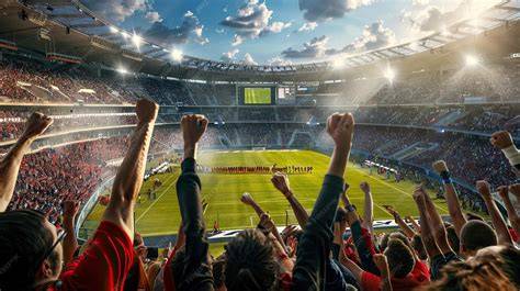 Estadio de fútbol lleno de espectadores