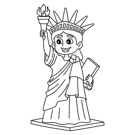 Estatua de la Libertad cartoon para colorear