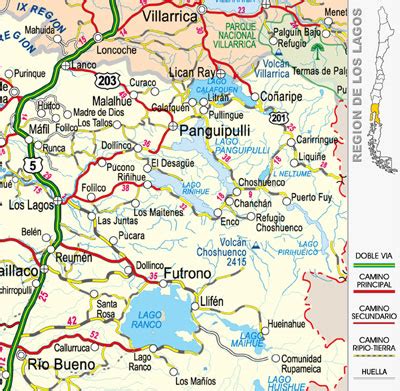 Mapa de Neltume y Panguipulli