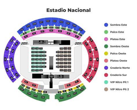 Mapa de localidades Estadio Nacional Chile