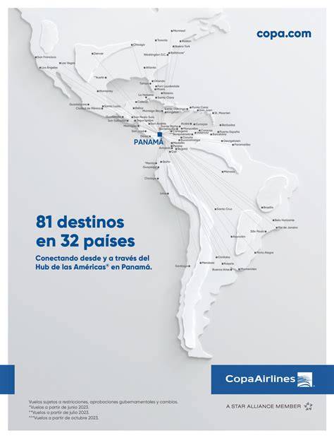 Mapa de ruta Santiago Caracas Copa Airlines