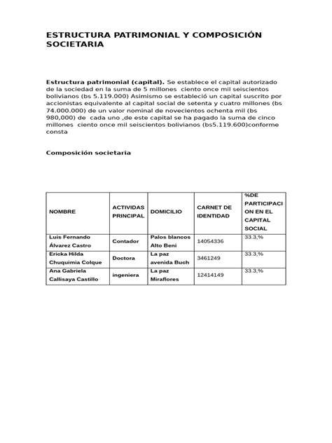 Esquema de división patrimonial societaria