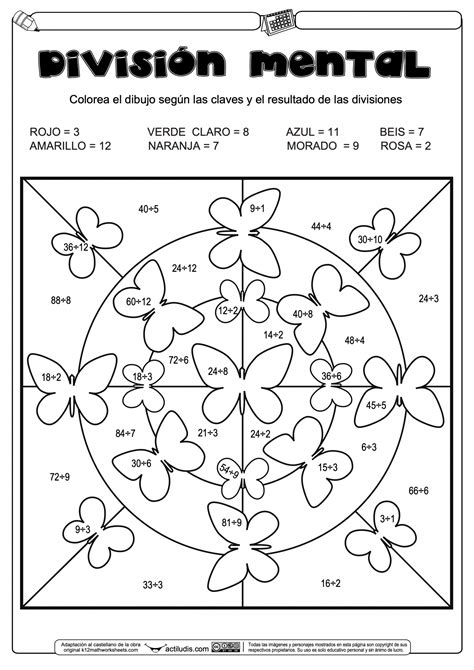 Actividad de divisiones con dibujo oculto
