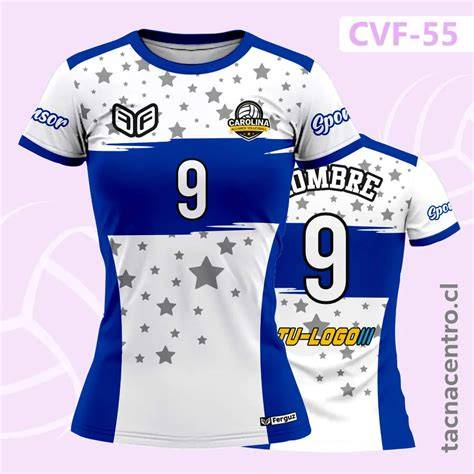 Polera de voleibol azul y blanca