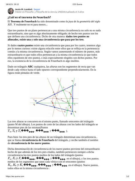Teorema de Feuerbach en un triángulo