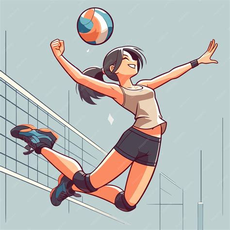 persona jugando voleibol estilo animado