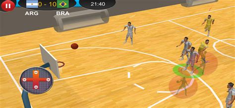 Partido de baloncesto móvil en acción 3D