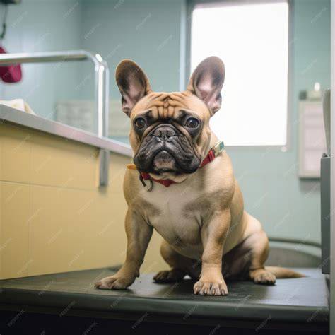 Bulldog francés embarazada revisión veterinaria
