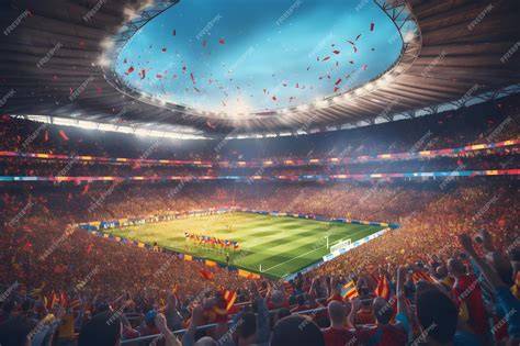 Interior de un estadio europeo lleno