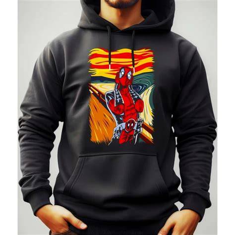 buzo con capucha inspirado en Deadpool