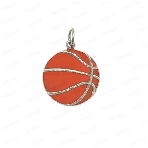 Colgante de plata con balón de baloncesto