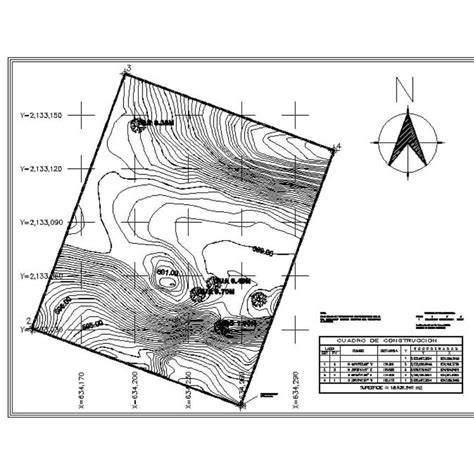 plano arquitectónico alineado con topografía