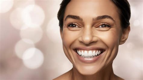 Sonrisa de actriz en primer plano