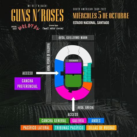 Guns N’ Roses en escenario del Estadio Nacional