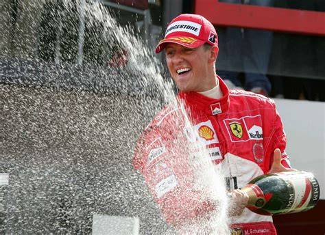 Michael Schumacher celebrando título mundial
