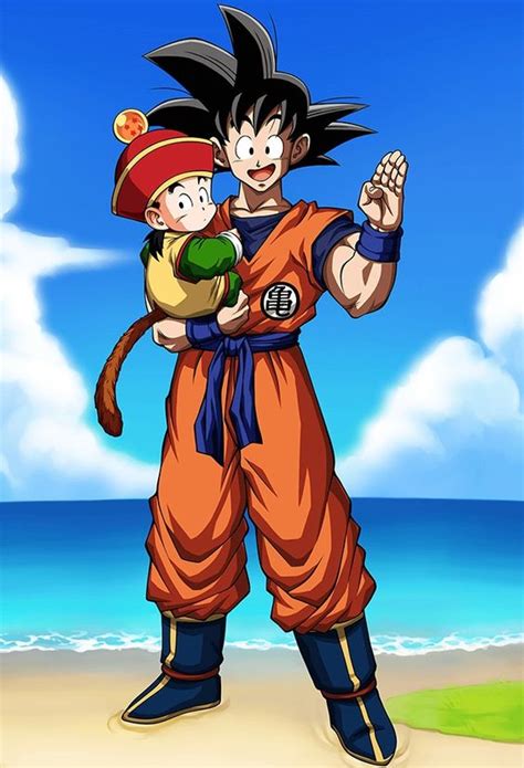 Goku y Gohan en Kame House