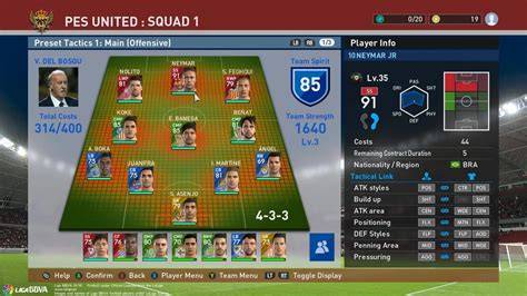 gestión de plantilla myClub PES