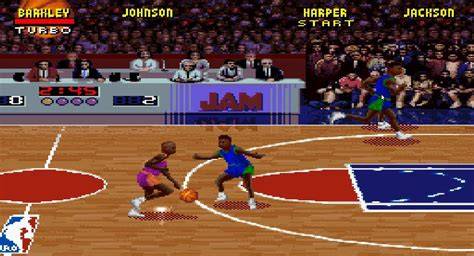 NBA Jam gráficos SNES y jugadores pixelados