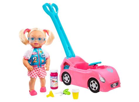 Muñeca Little Mommy con carrito rosa y burbujas