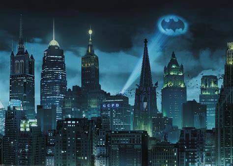 Ciudad de Gotham oscura y corrupta