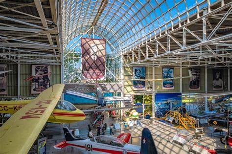 Soldados visitando museo aeronáutico