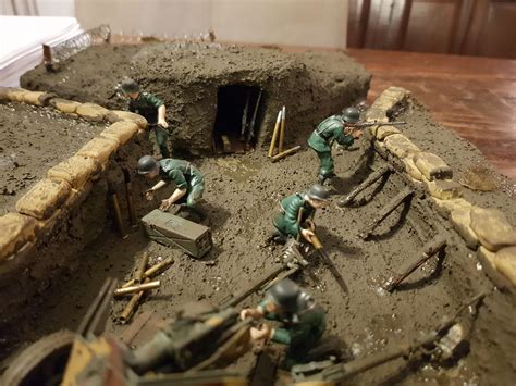Diorama Segunda Guerra Mundial acantilado búnker